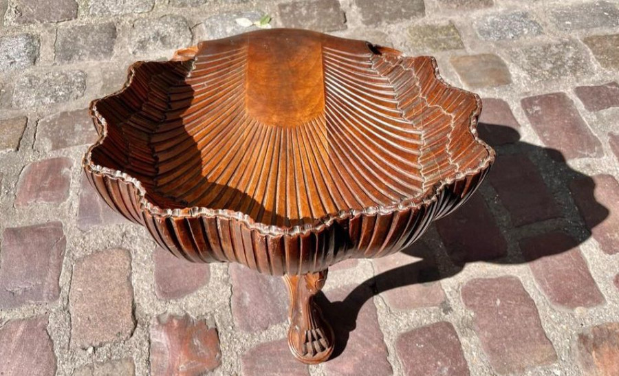 Fauteuil d’harpiste en acajou massif