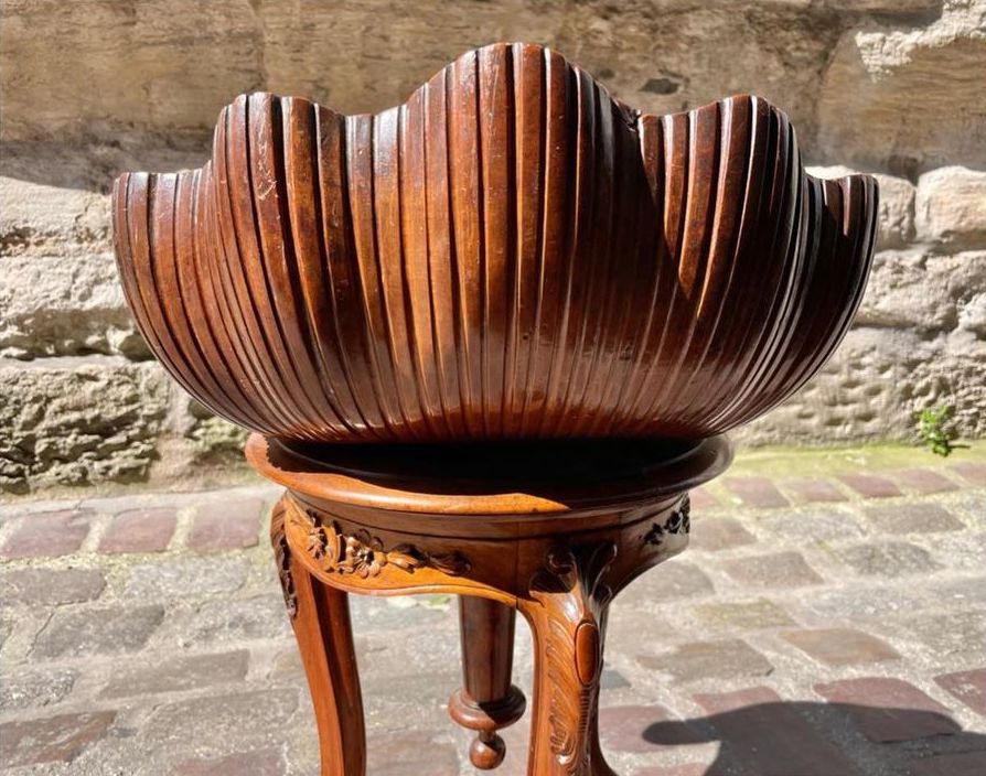 Fauteuil d’harpiste en acajou massif