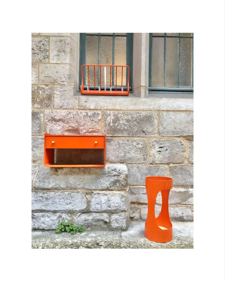Ensemble pop laqué orange édité par Schönbuch