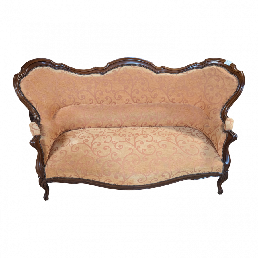 Banquette de style Napoléon III en acajou