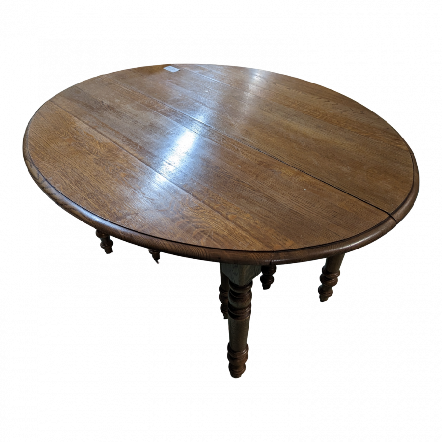 Table à 6 pieds style Louis Philippe en chêne