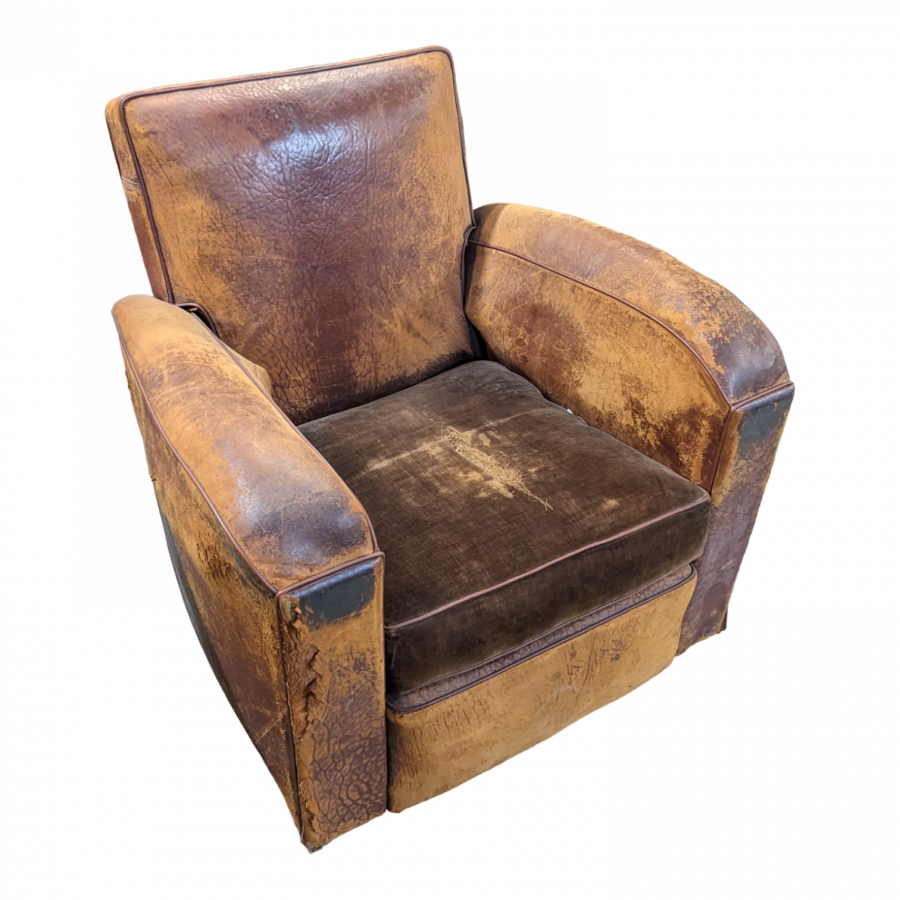 Fauteuil club en cuir