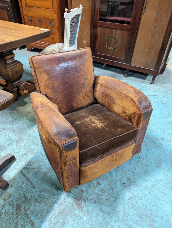 Fauteuil club en cuir