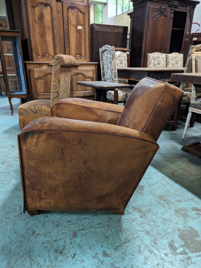 Fauteuil club en cuir