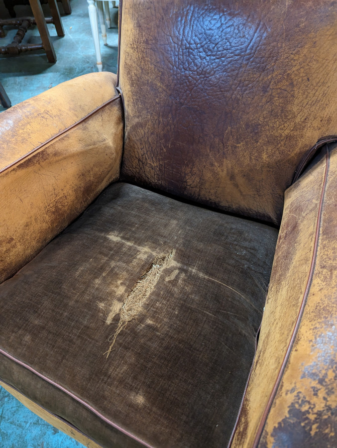 Fauteuil club en cuir