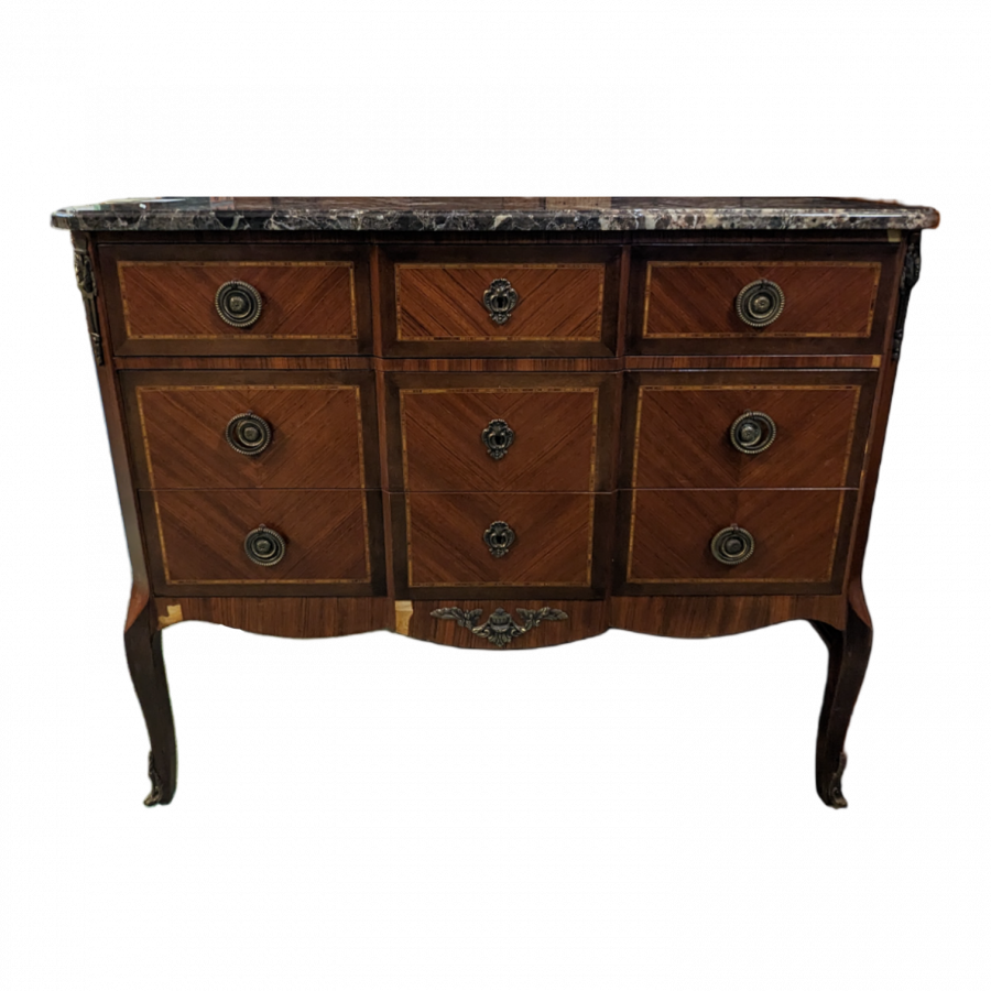 Commode de style transition en marqueterie