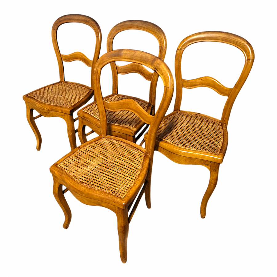 Série de 4 chaises style Louis Philippe en Merisier