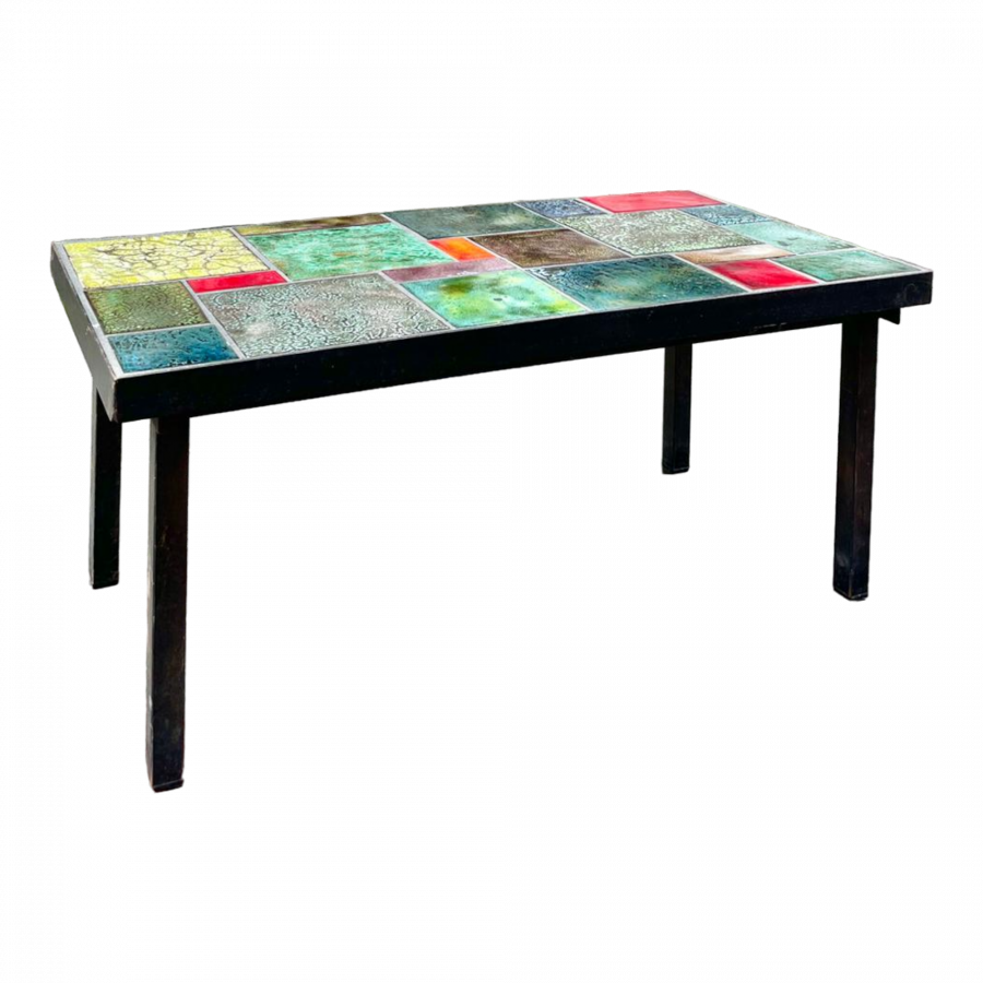 Table basse en céramique polychrome