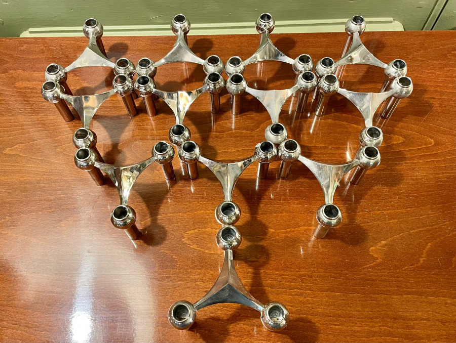 Ensemble de 12 bougeoirs Nagel