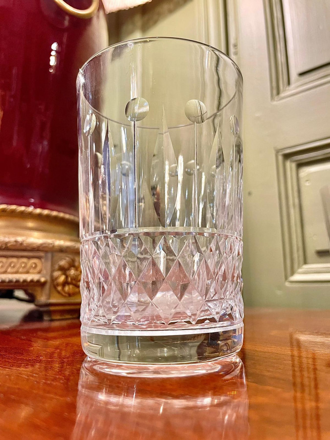Service de grands verres à whisky en cristal