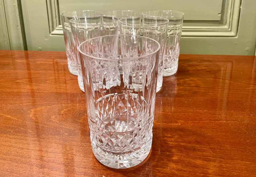 Service de grands verres à whisky en cristal