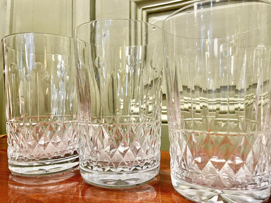 Service de grands verres à whisky en cristal
