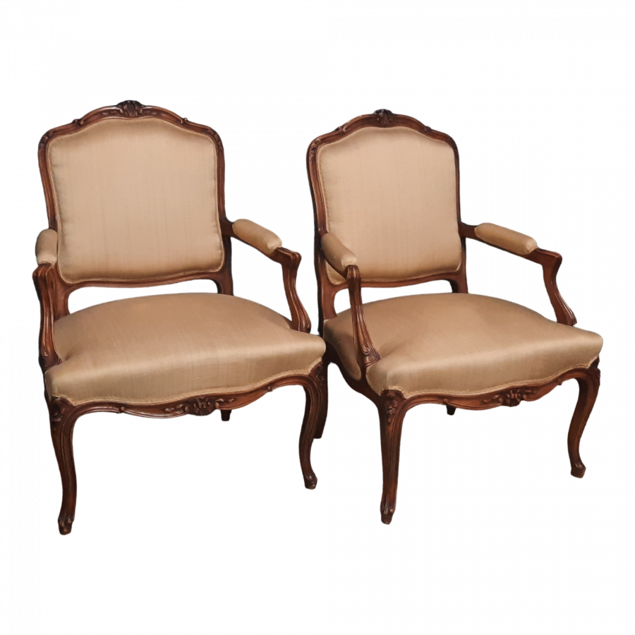 Paire de fauteuils style Louis XV