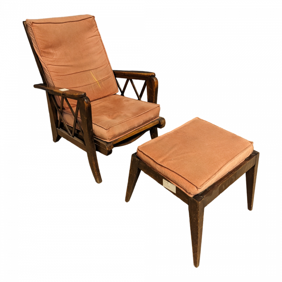 Fauteuil et ottoman époque Reconstruction