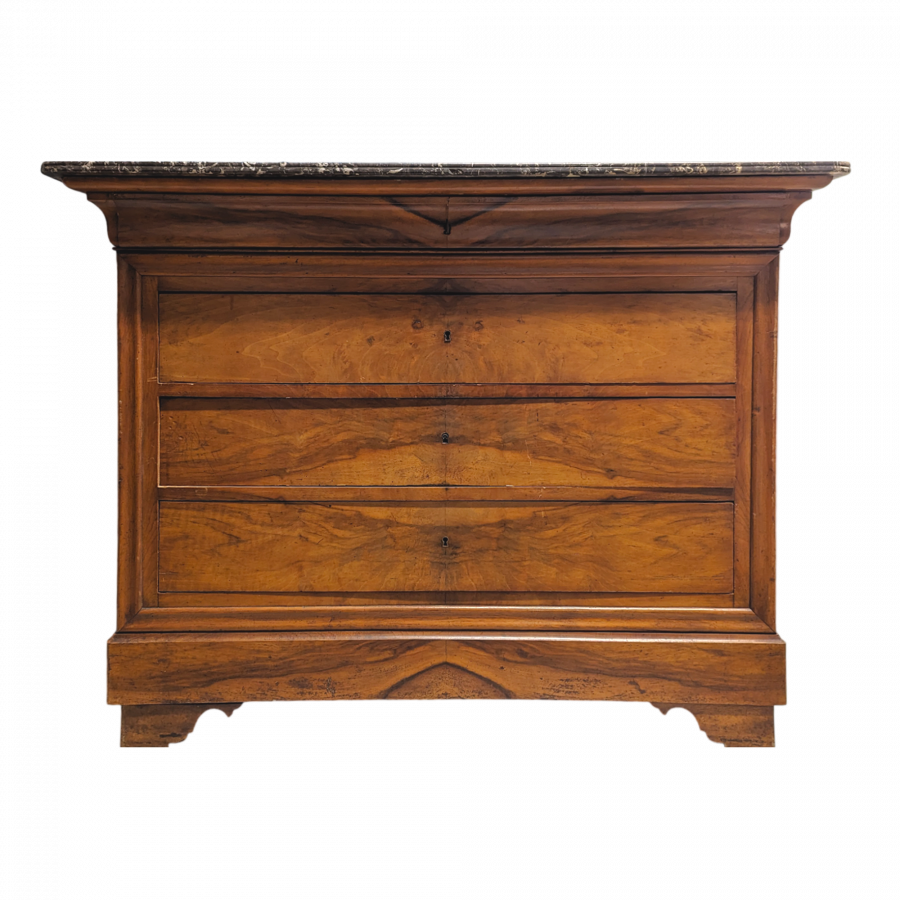 Commode de style Louis Philippe en Noyer