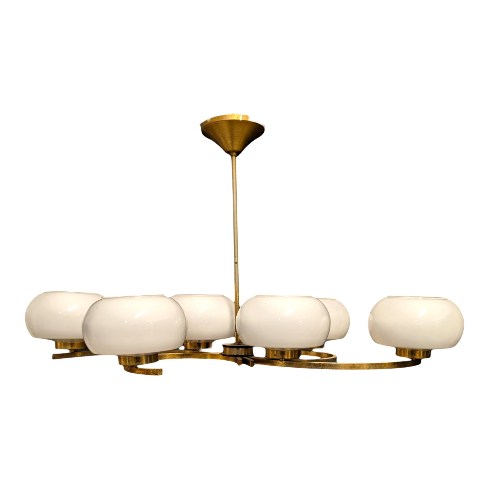 Lustre à 6 feux des années 70 design Italien - La Brocante En Ligne