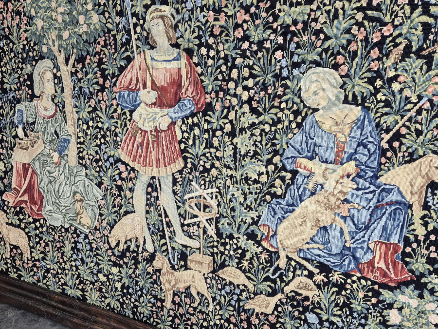 Modèle de tapisserie XVIIe, La Pastorale et le Rouet exposé au Louvre