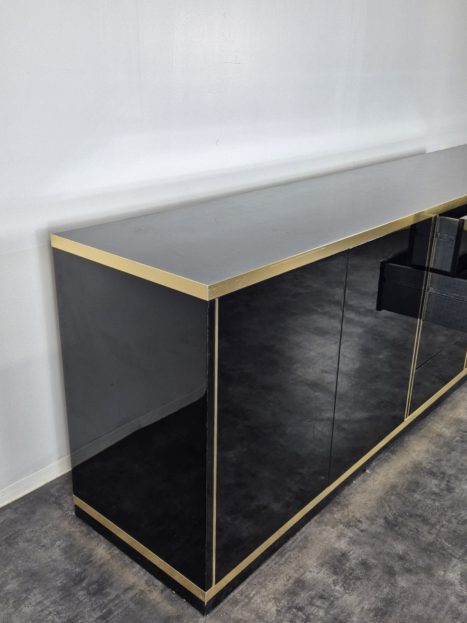 Enfilade laquée noire de Mario Sabot