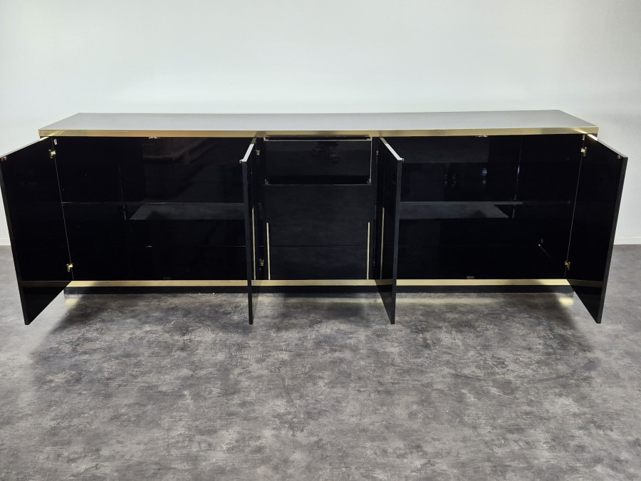 Enfilade laquée noire de Mario Sabot
