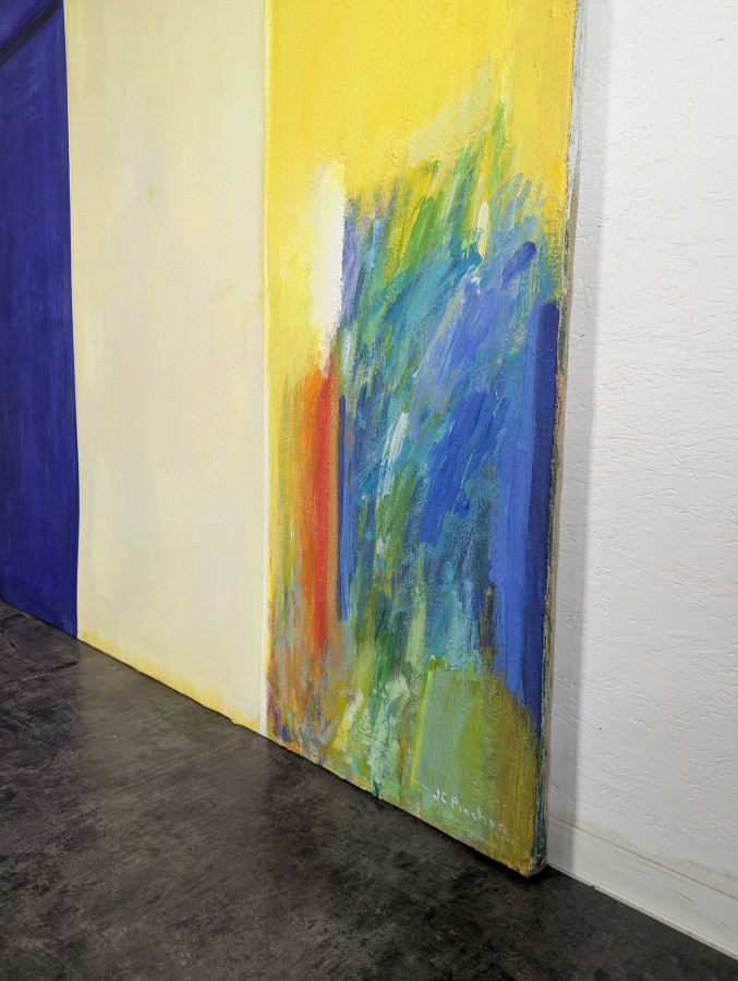 Grande peinture abstraite de Jean claude Pinchon 1944-1998