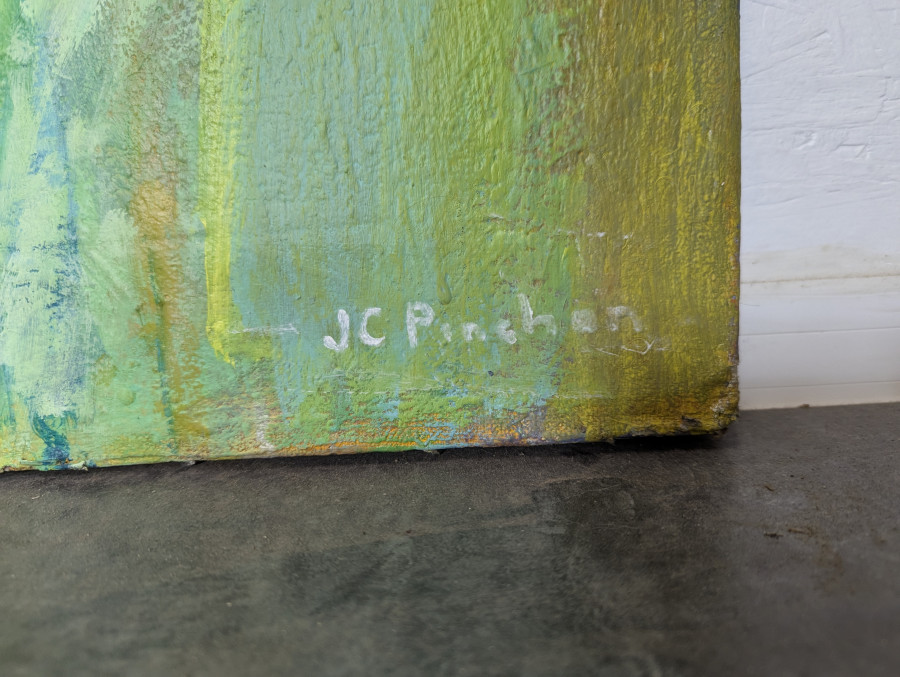 Grande peinture abstraite de Jean claude Pinchon 1944-1998