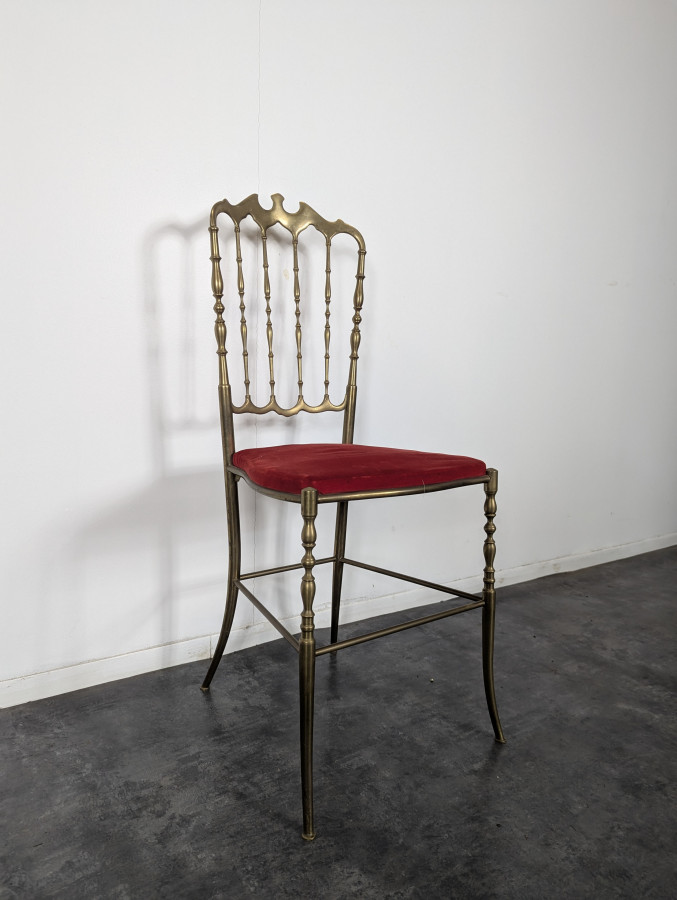 Série de 6 chaises en bronze modèle Chiavari Italie 1960