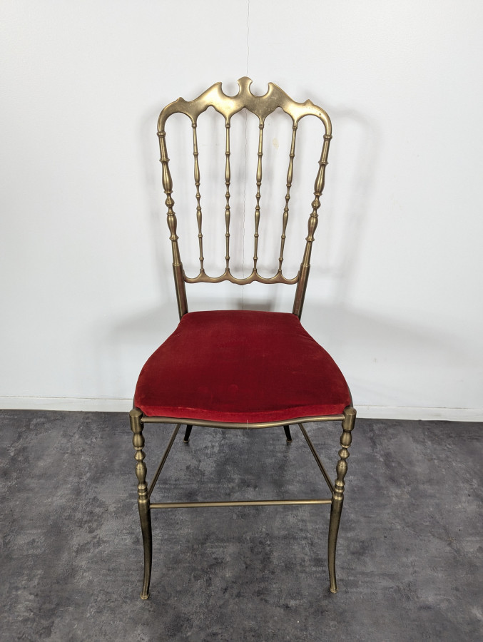 Série de 6 chaises en bronze modèle Chiavari Italie 1960
