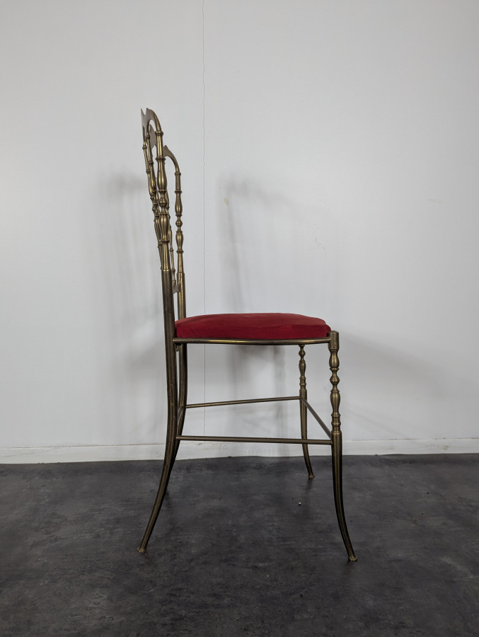 Série de 6 chaises en bronze modèle Chiavari Italie 1960