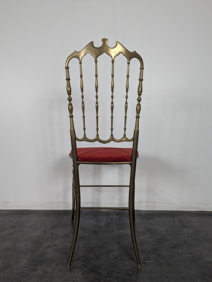Série de 6 chaises en bronze modèle Chiavari Italie 1960