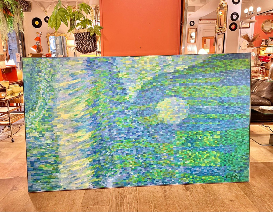 Grand tableau encadré de 1968 par Pamela B.