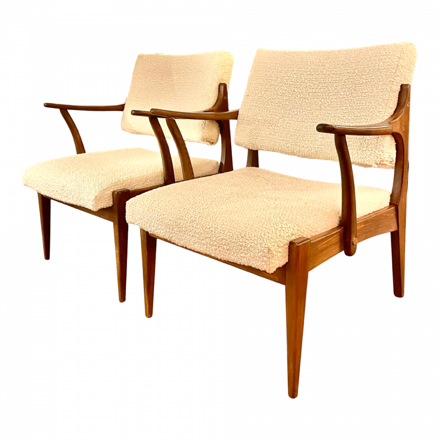 Paire de fauteuils scandinaves des années 1960