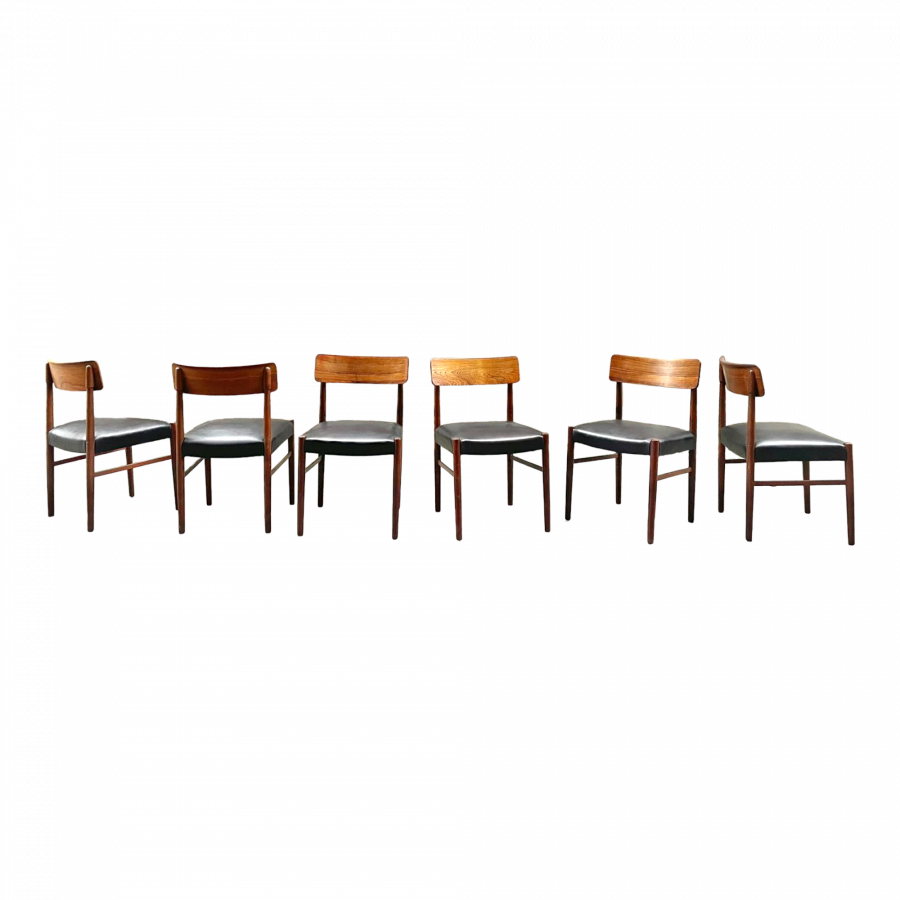 Série de 6 chaises Danoises en palissandre années 50