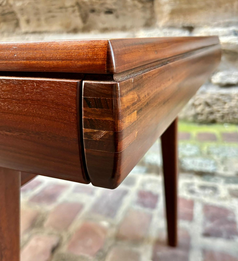 Table Scandinave en Teck avec 2 allonges