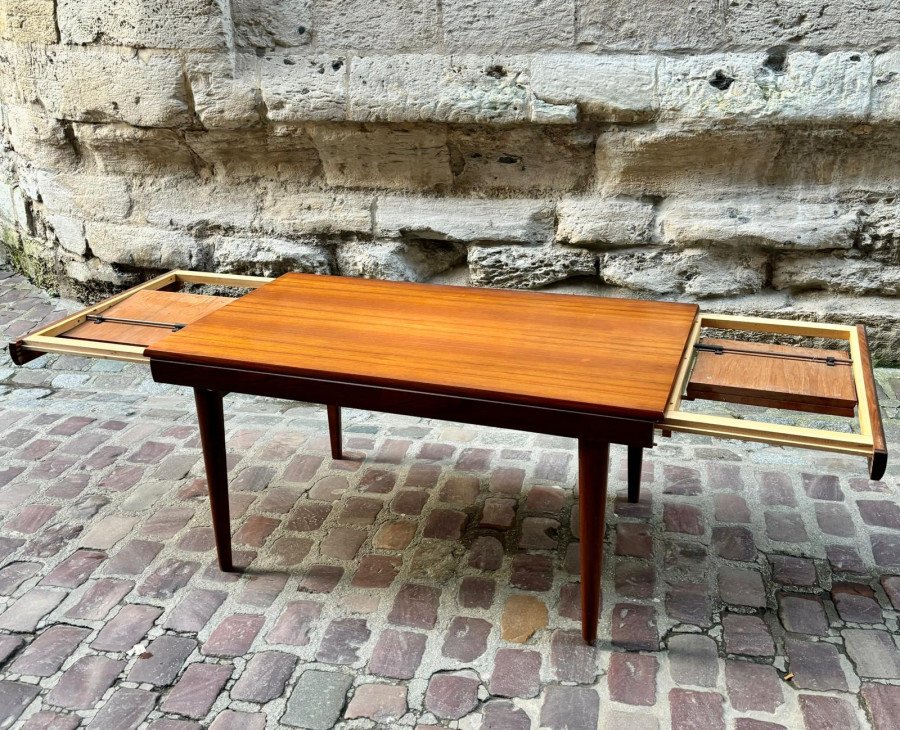 Table Scandinave en Teck avec 2 allonges
