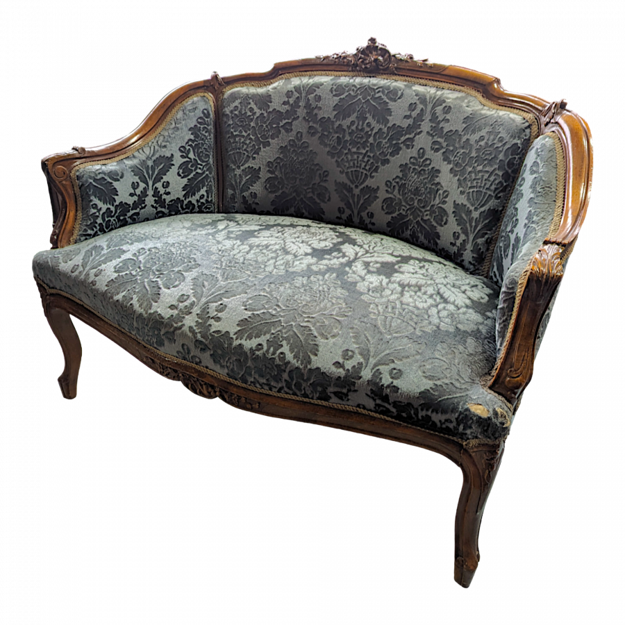 Banquette de style Louis XV en Noyer