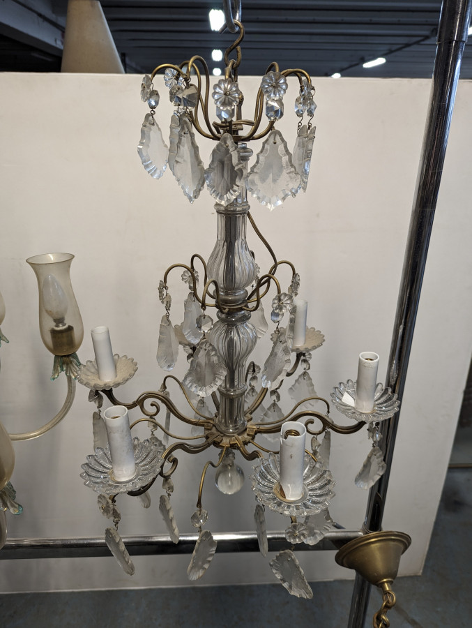 Lustre à pampille de style Louis XV en cristal