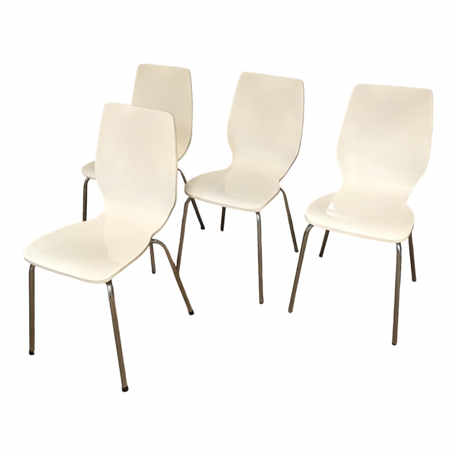 Série de 4 chaises blanches