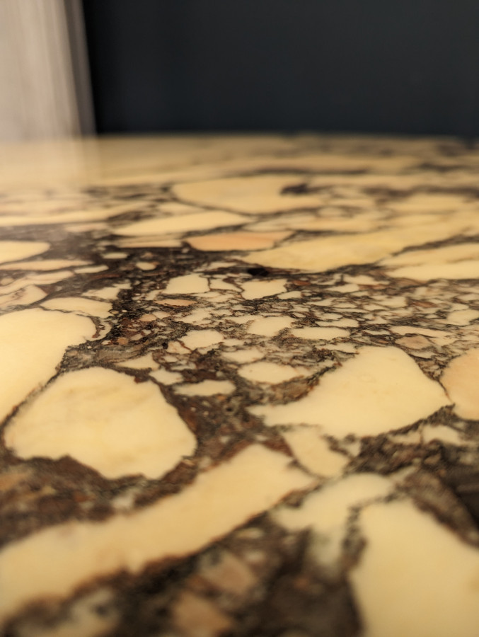 Table plateau Marbre avec Pied Eric Maville