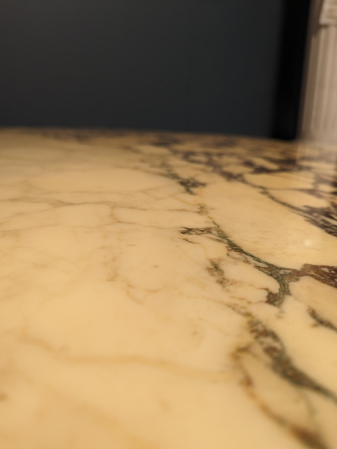 Table plateau Marbre avec Pied Eric Maville