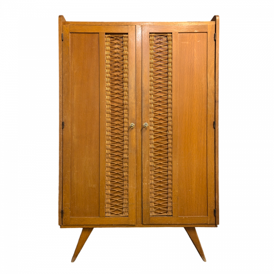 Armoire Dressing vintage en Rotin