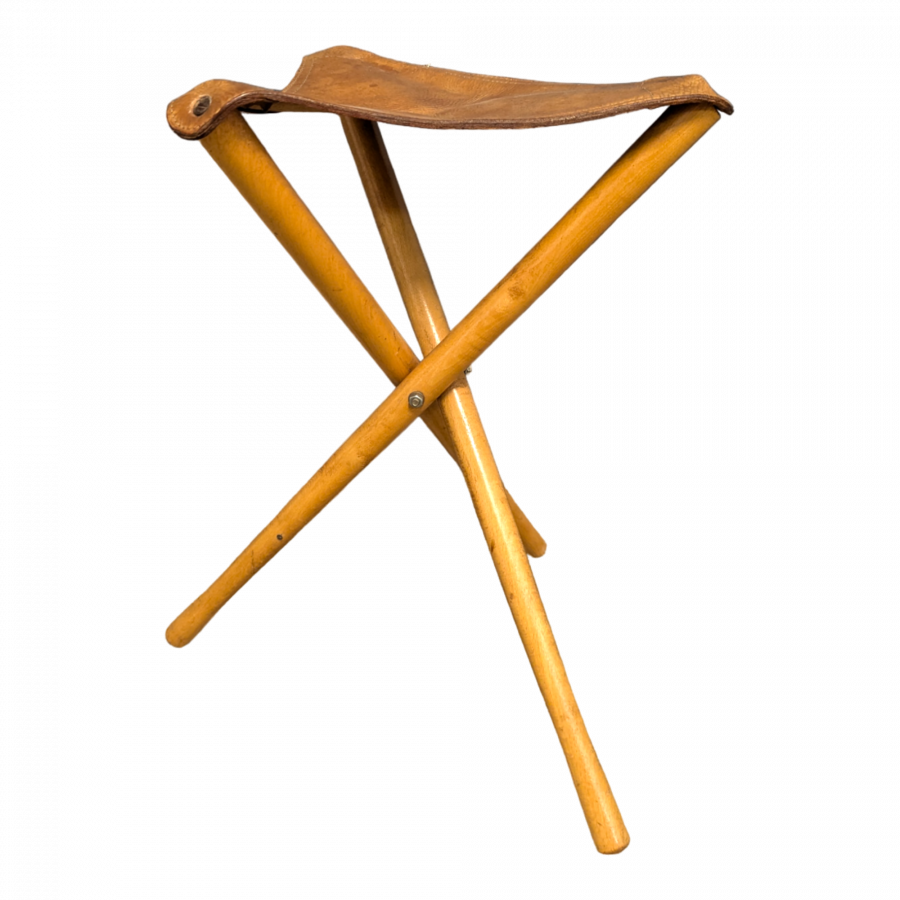 Tabouret tripode pliant