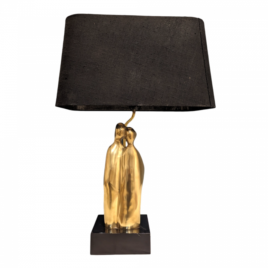 Lampe en Laiton « Les amants » années 80
