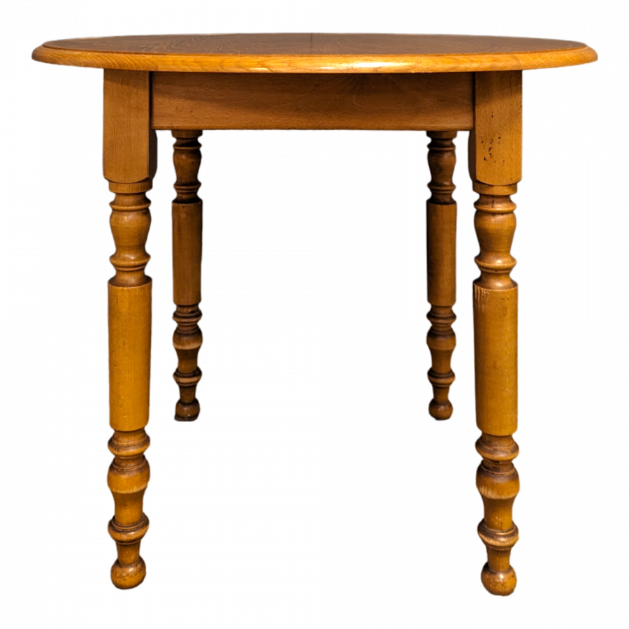 Table de cuisine ronde en chêne