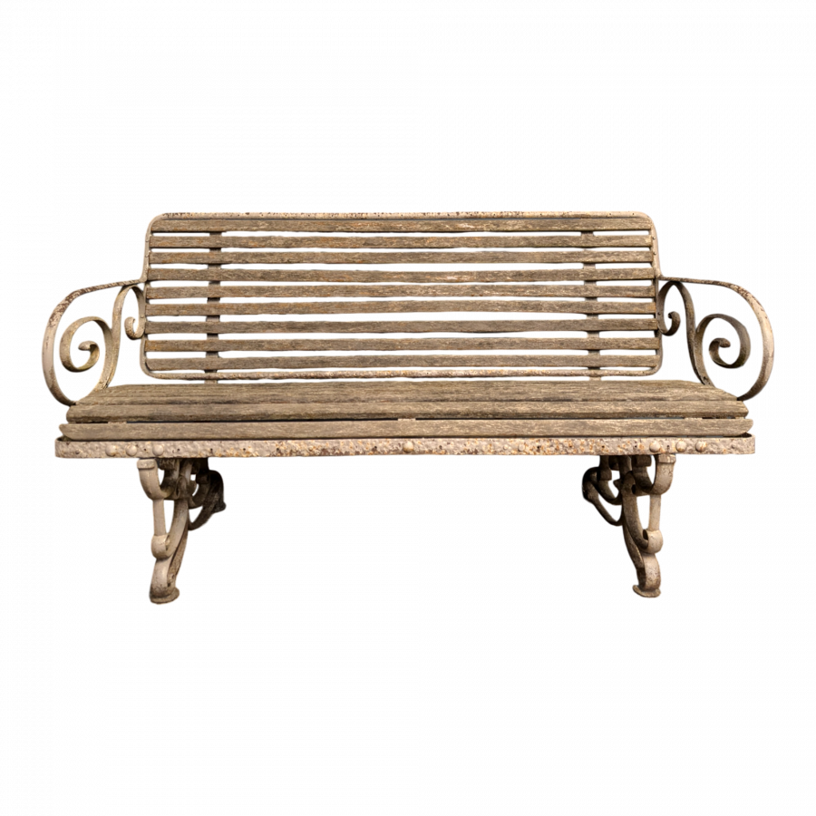 Banc ancien en bois et fonte