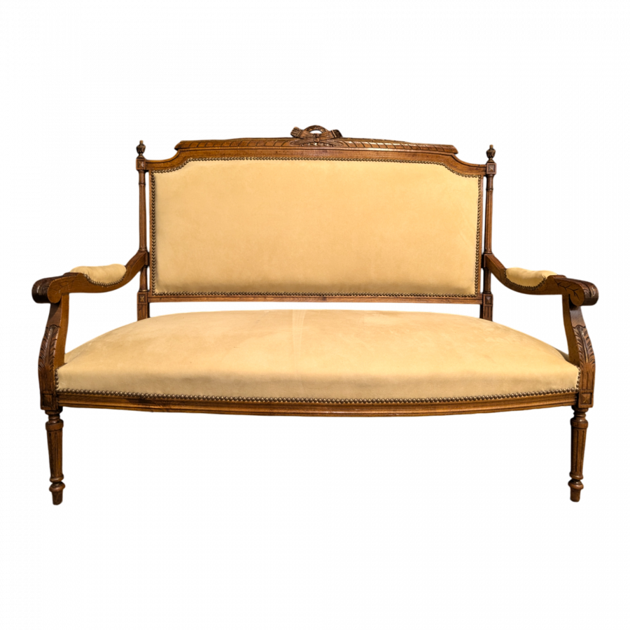 Banquette en chêne de style Louis XVI