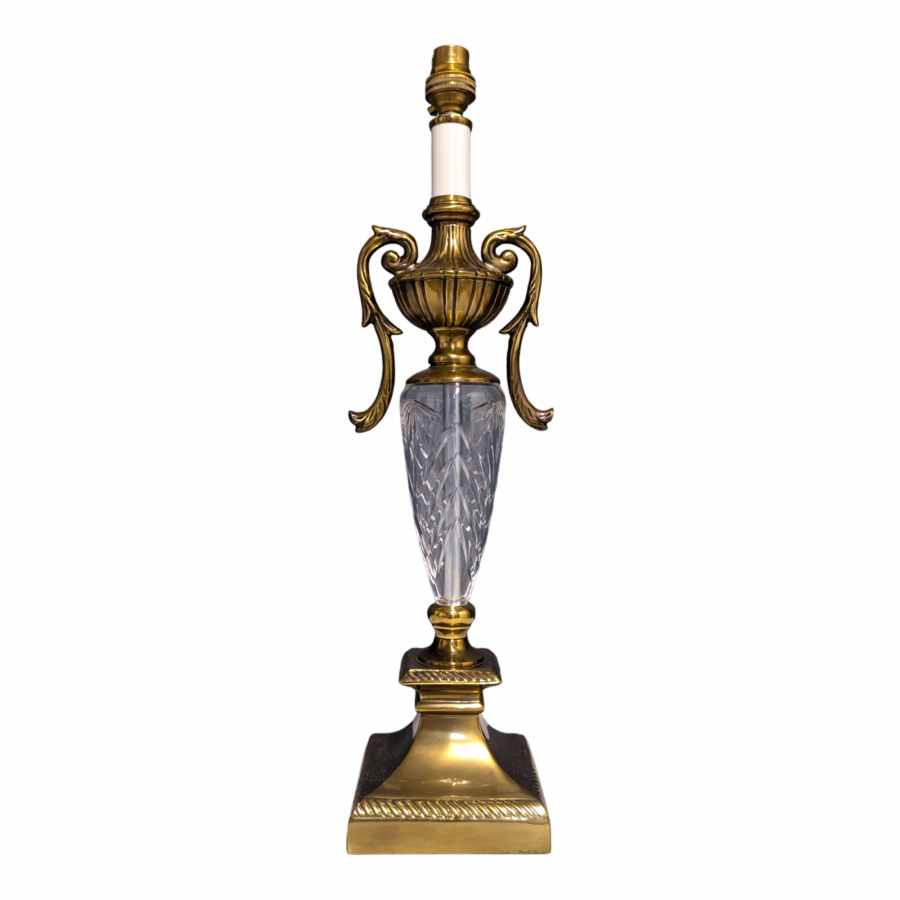 Lampe monture bronze et verre
