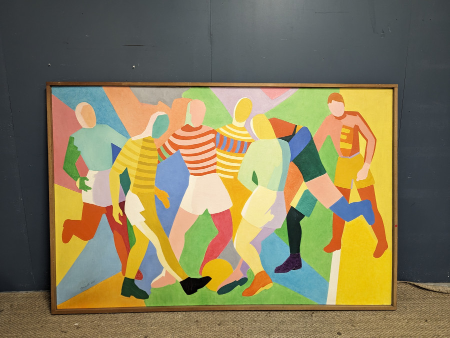 Grand tableau d'André Mouillé «&nbsp;les Footballeurs&nbsp;»