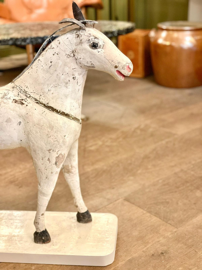 Cheval en bois polychrome début XXe