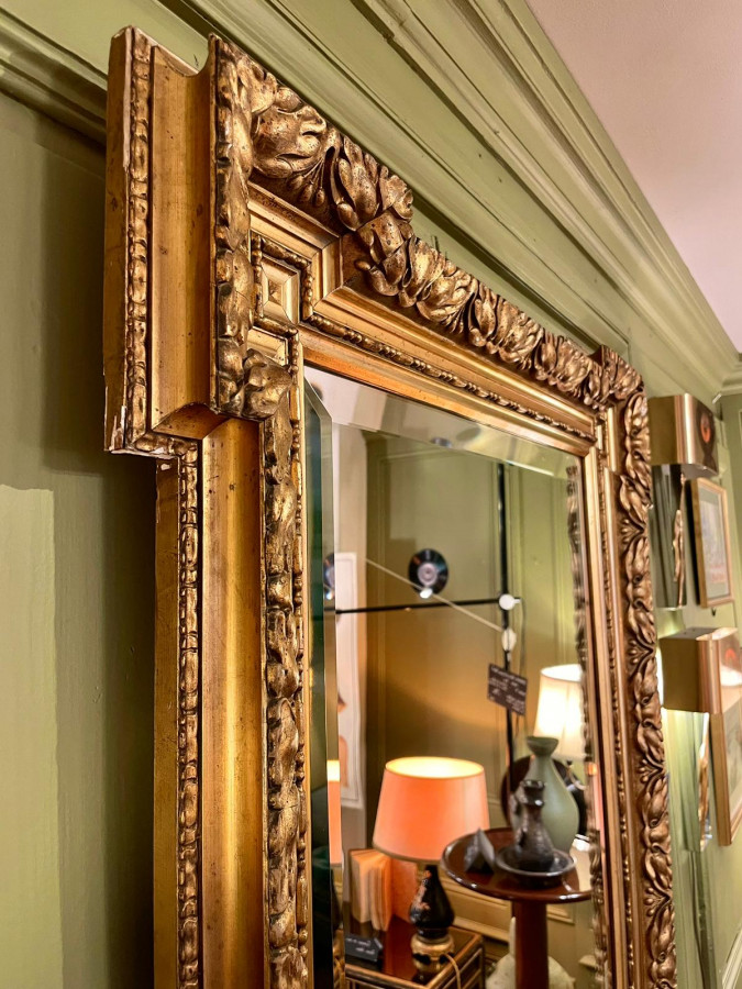 Miroir doré glace biseautée époque Napoléon III