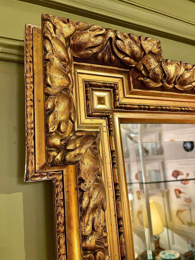 Miroir doré glace biseautée époque Napoléon III